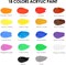 Acrylic Paint Set with 10 Brushes, 18 Colors(59ml, 2 oz) Art Craft Paint Non Toxic, Perfect for Hobby Painters, Artist, Adults, Ideal for Canvas Wood Ceramic Paint Supplies